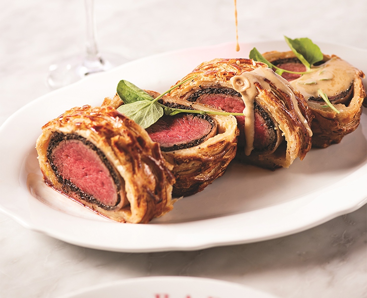 Bardot Brasserie signature dishes Beef Wellington
Chocolate Macaron
Escargot